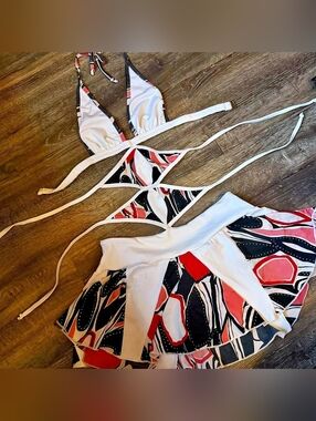 Sexxy Multi Irregular Patterns Ties Swimsuit-one-piece